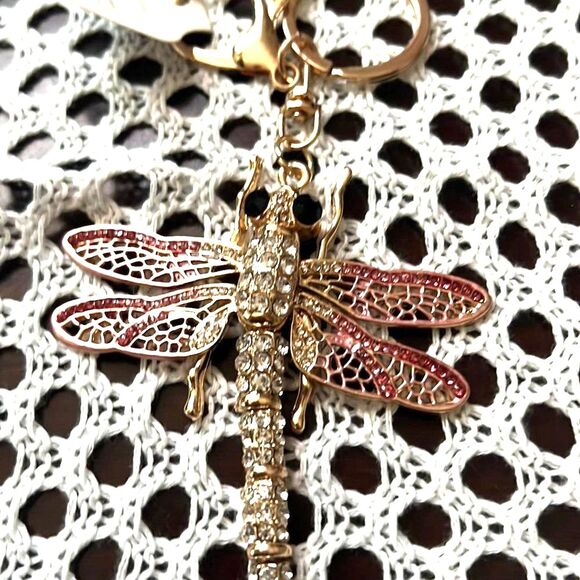 Dragonfly Purse Charm - Key Chain - 3 Colors Available - Picture 4 of 8